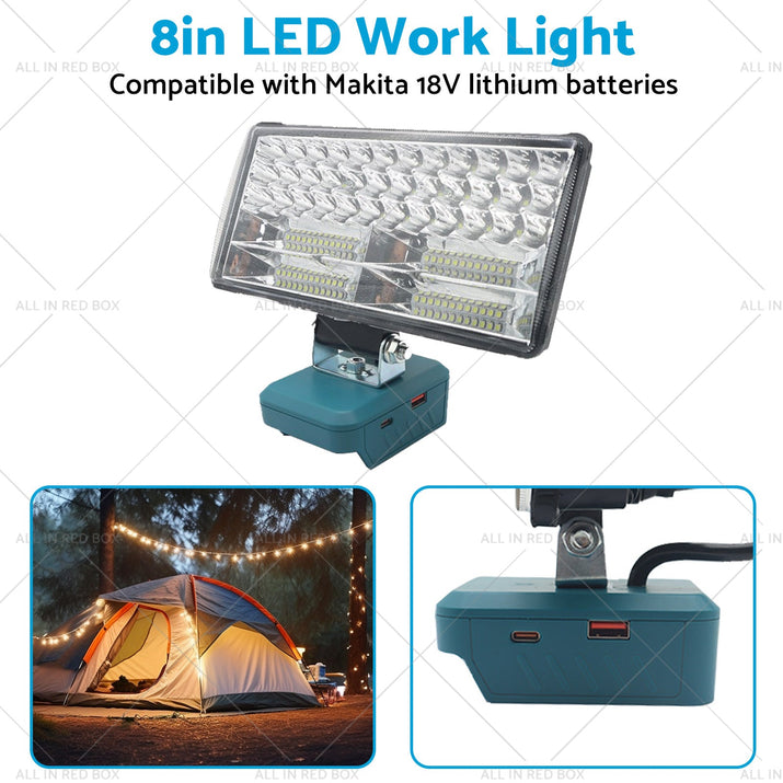 8in LED Work Light Suitable For Makita 18V Li-Ion Battery Workshop Flashlight-2