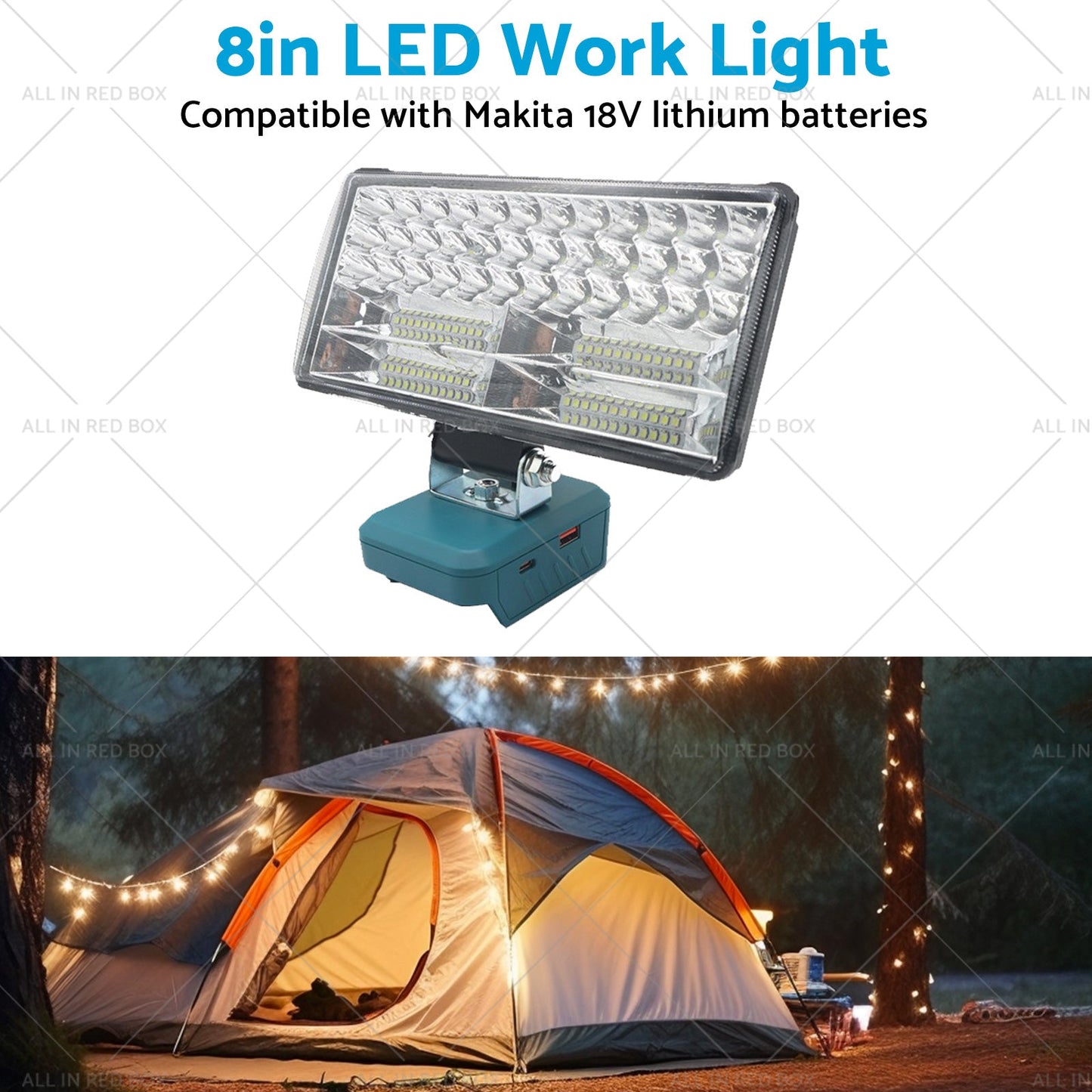 8in LED Work Light Suitable For Makita 18V Li-Ion Battery Workshop Flashlight-3