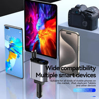 Chargeur de voiture à charge rapide rétractable, câble rétractable, 2 ports USB, adaptateur compatible, 4 en 1, 120W - AutoTech car shop
