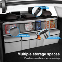 9-Pocket Car Seat Back Organizer Wear-Resistant Oxford Cloth Gray-2