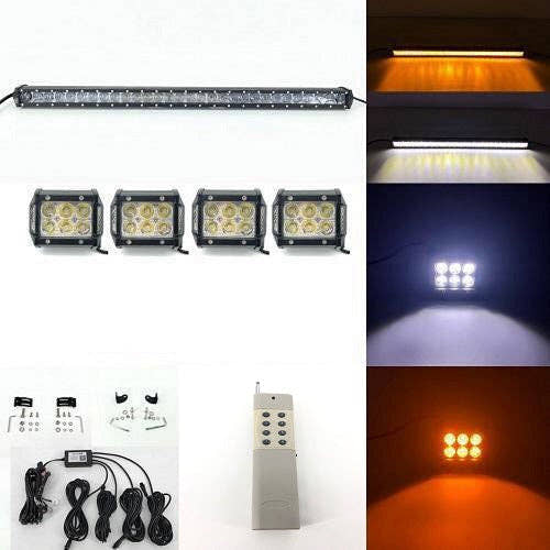 1 Slim Dual Color Strobe Light Bar Sync 4 Packs 4